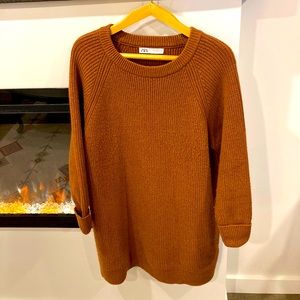 Zara size Small burnt Orange Sweater Dress